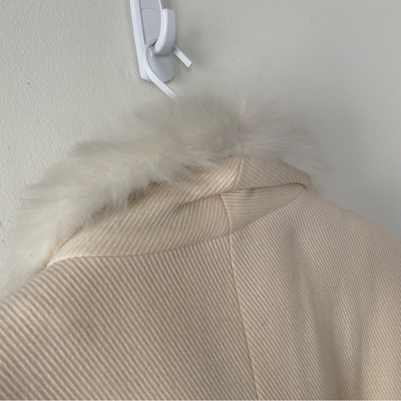 NWT Marvin Wool Coat Cream Size 2x Faux Fur Collar - Picture 8 of 12